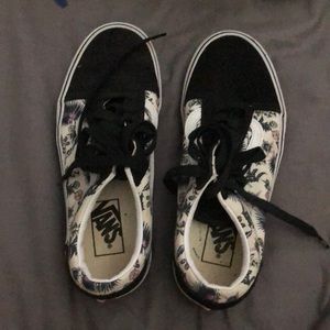 Black Floral Vans